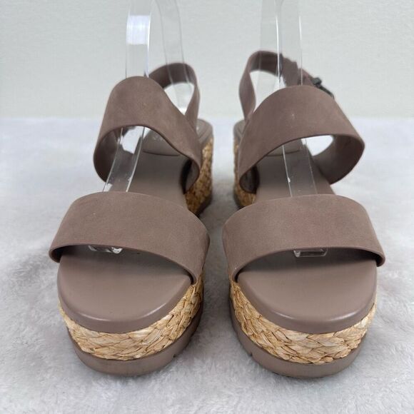 Vince Camuto Women's 8.5 Miapelle Platform Wedge Sandal Brown Leather Espadrille - Picture 7 of 8